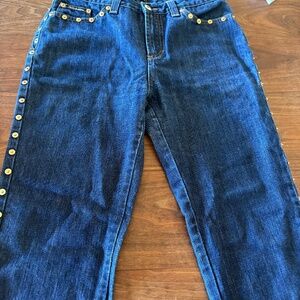 D&G Dark Blue Jeans with Gold Studs